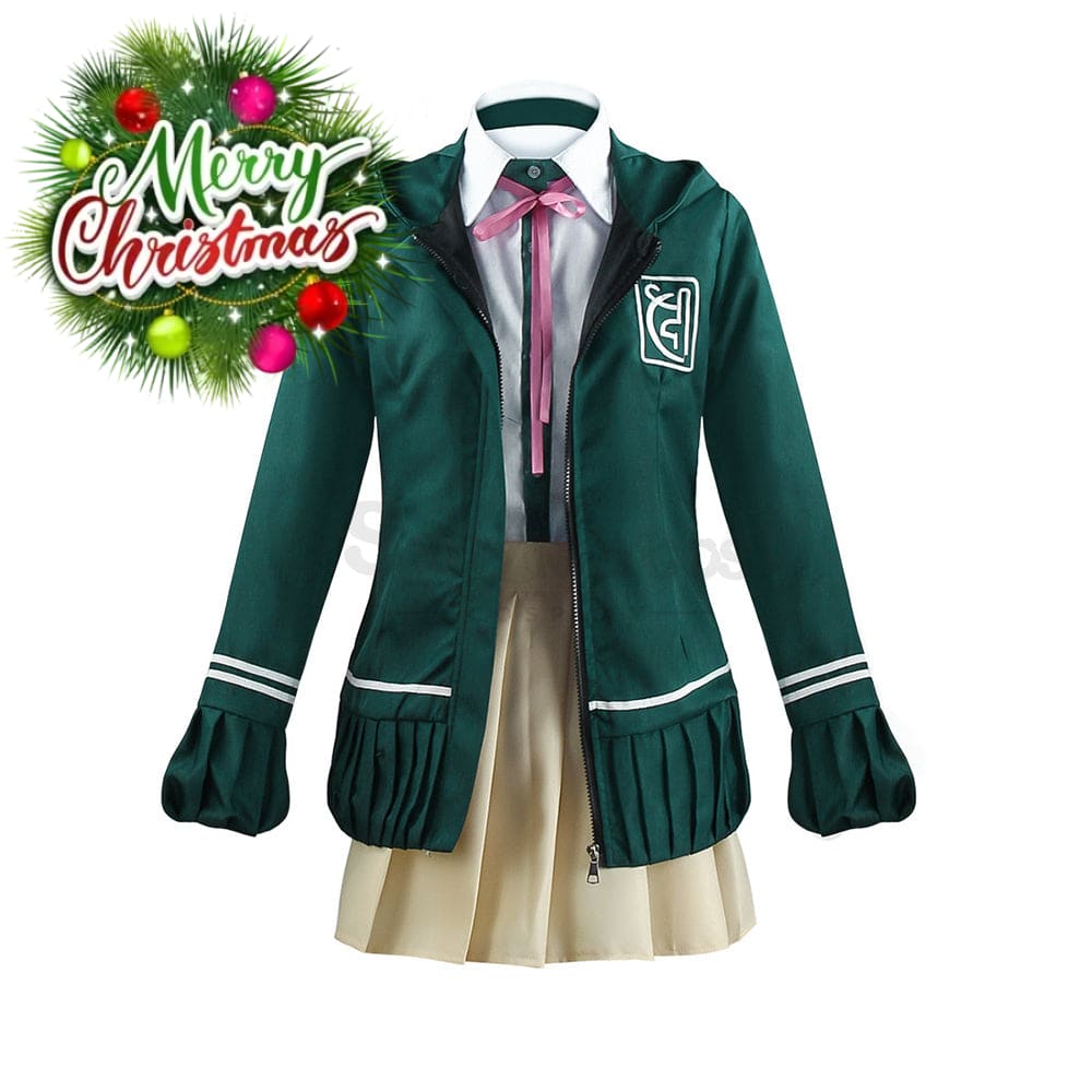 【In Stock】Animes Danganronpa Nanami Chiaki School Uniform With Hooded Jacket Cosplay Costume