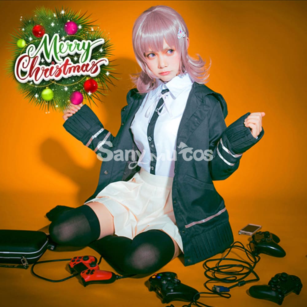 【In Stock】Animes Danganronpa Nanami Chiaki School Uniform With Hooded Jacket Cosplay Costume