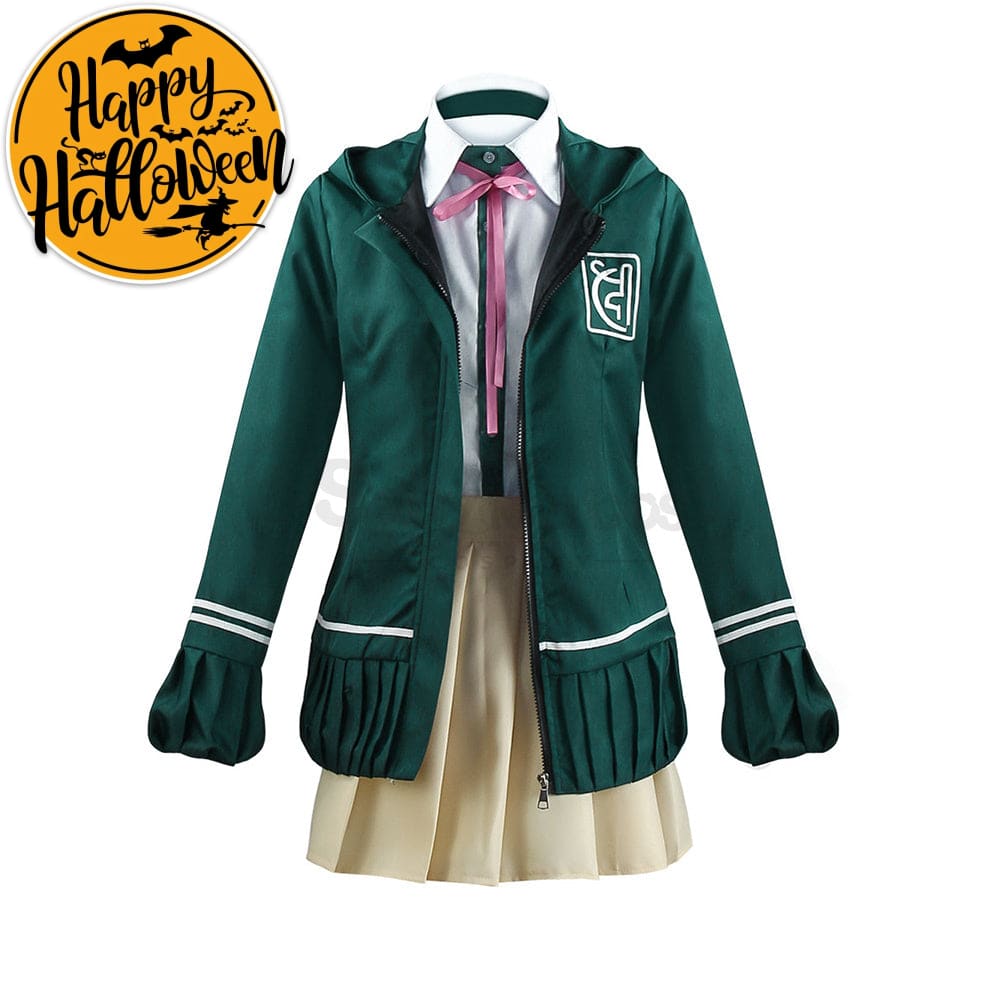 【In Stock】Animes Danganronpa Nanami Chiaki School Uniform With Hooded Jacket Cosplay Costume