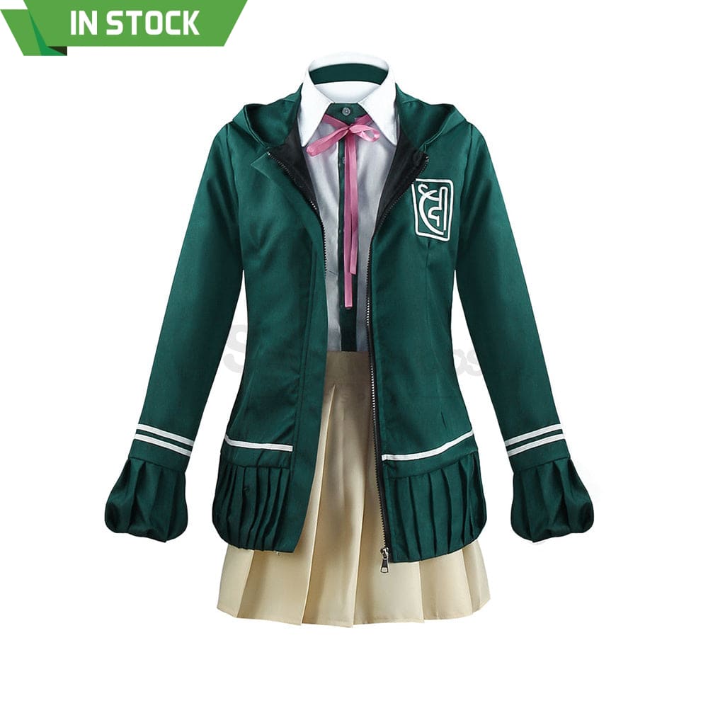 【In Stock】Animes Danganronpa Nanami Chiaki School Uniform With Hooded Jacket Cosplay Costume