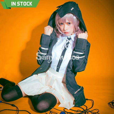 【In Stock】Animes Danganronpa Nanami Chiaki School Uniform With Hooded Jacket Cosplay Costume