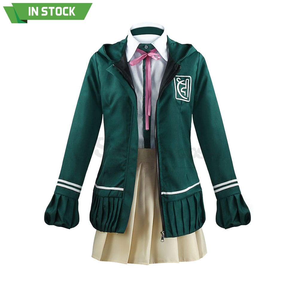 【In Stock】Animes Danganronpa Nanami Chiaki School Uniform With Hooded Jacket Cosplay Costume