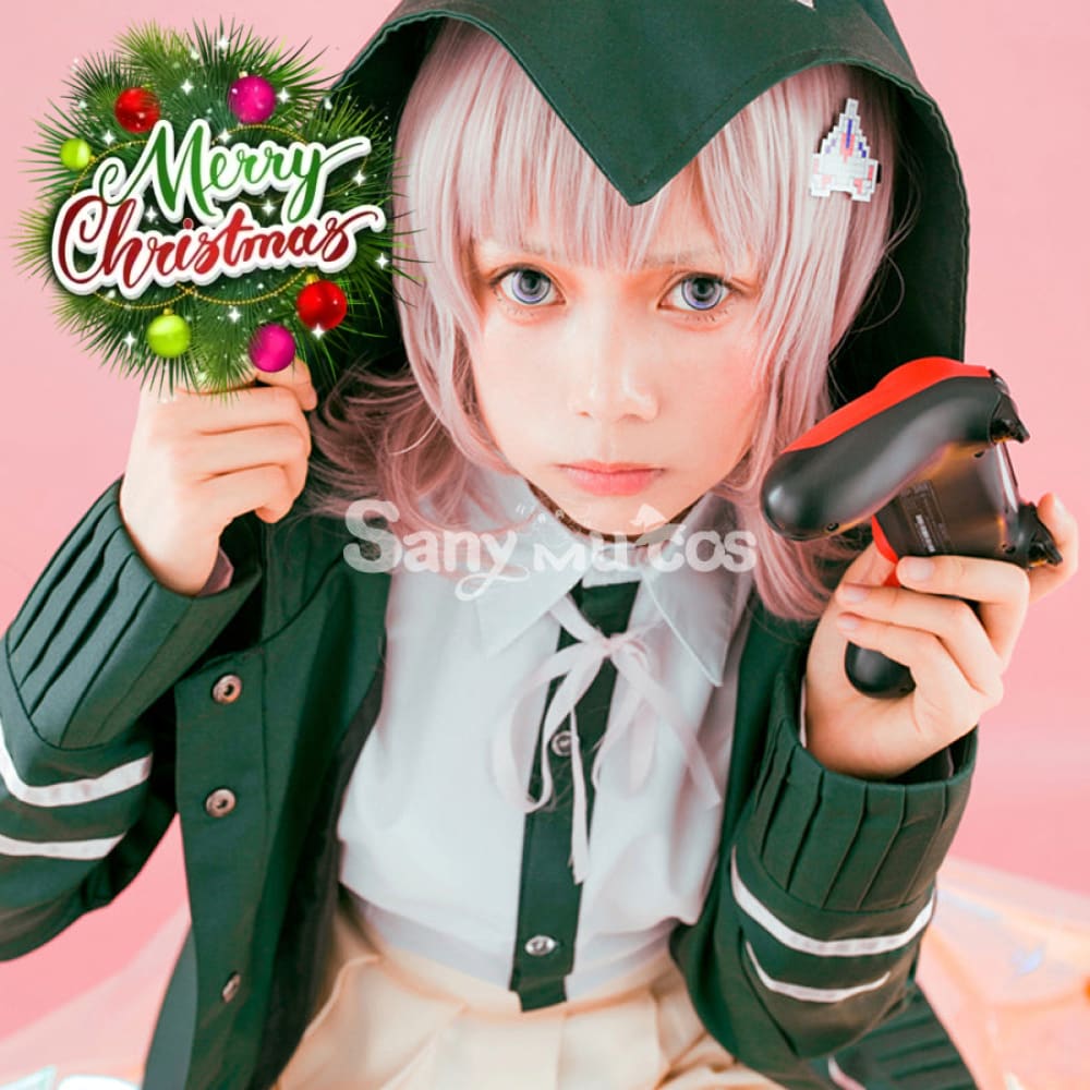 【In Stock】Animes Danganronpa Nanami Chiaki School Uniform With Hooded Jacket Cosplay Costume