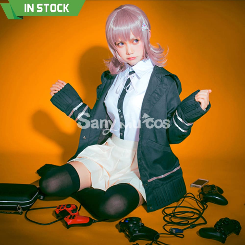 【In Stock】Animes Danganronpa Nanami Chiaki School Uniform With Hooded Jacket Cosplay Costume