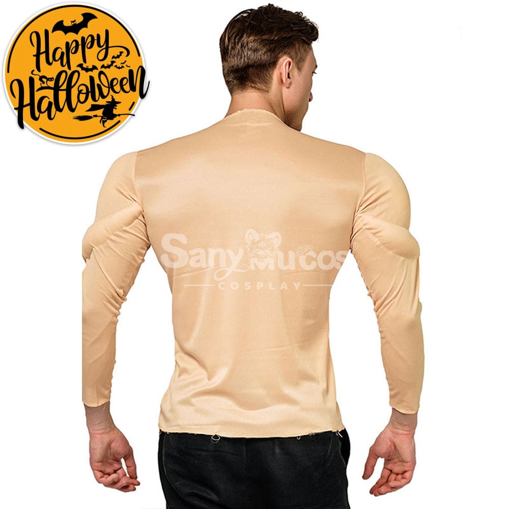 【In Stock】Carnival Cosplay Adult Muscle Wear Muscular Man T-Shirt Cross-Border Fake Abs Stage