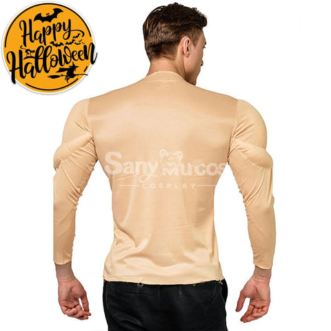 【In Stock】Carnival Cosplay Adult Muscle Wear Muscular Man T-Shirt Cross-Border Fake Abs Stage