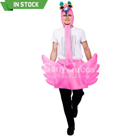 【In Stock】Carnival Cosplay Adult Pink Flamingo Funny Stage Performance Party Costume Costumes