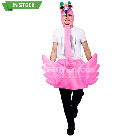 【In Stock】Carnival Cosplay Adult Pink Flamingo Funny Stage Performance Party Costume Costumes