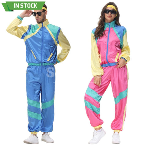 【In Stock】Carnival Cosplay Couple Hip-Hop Retro Disco Stage Performance Jumpsuit Costume Costumes