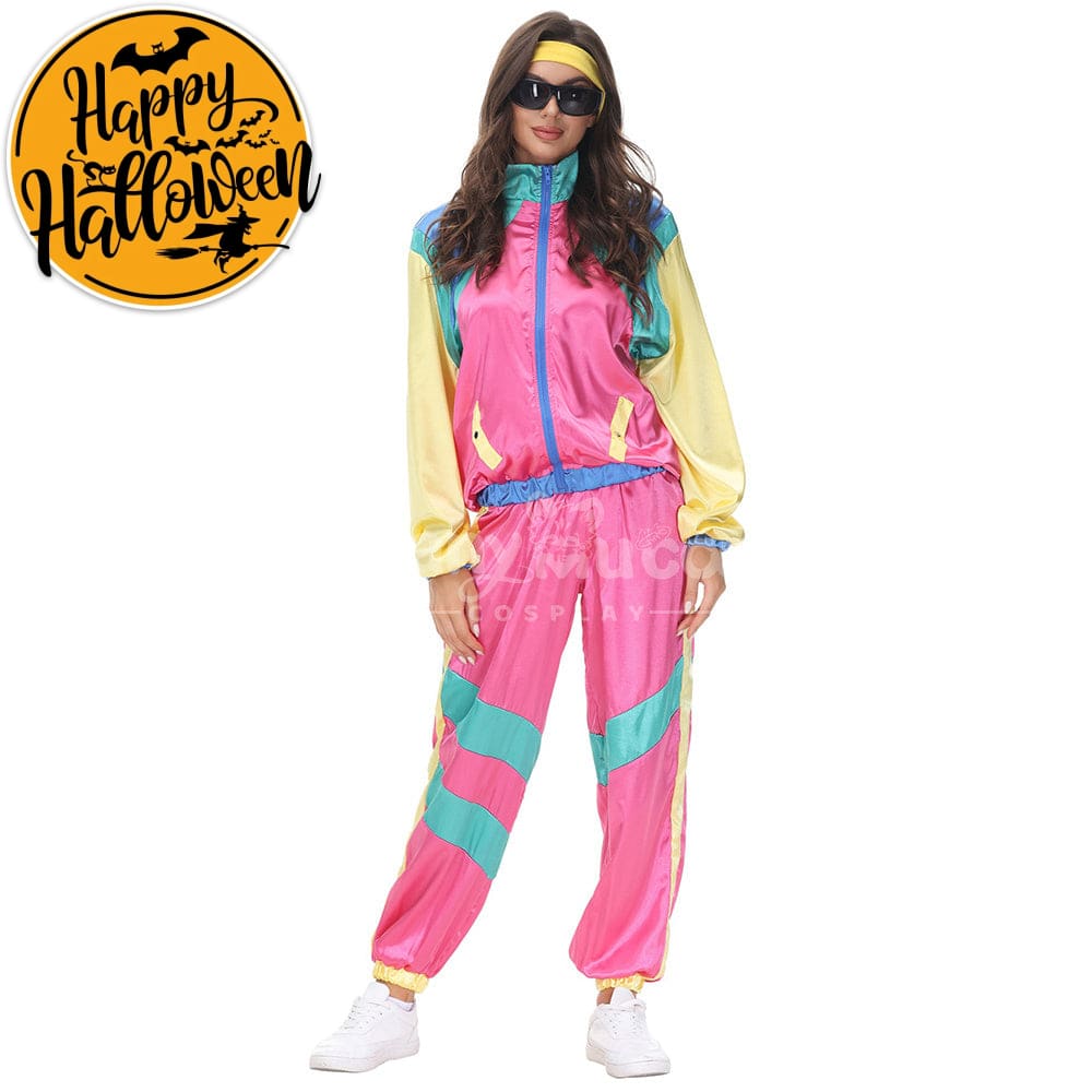 【In Stock】Carnival Cosplay Couple Hip-Hop Retro Disco Stage Performance Jumpsuit Costume Female