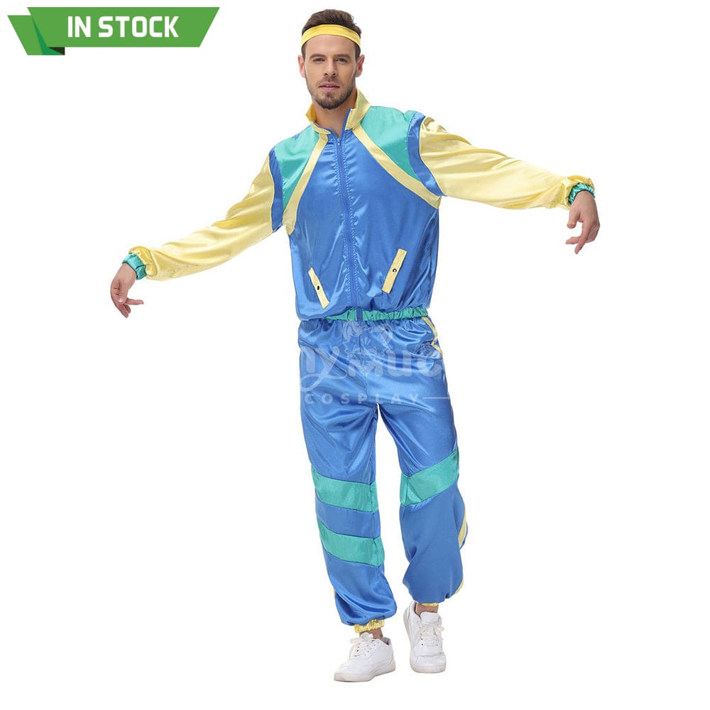 【In Stock】Carnival Cosplay Couple Hip-Hop Retro Disco Stage Performance Jumpsuit Costume Male /