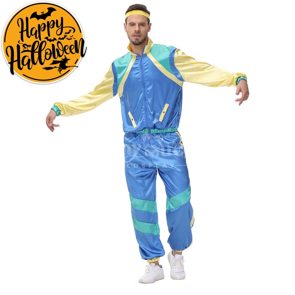 【In Stock】Carnival Cosplay Couple Hip-Hop Retro Disco Stage Performance Jumpsuit Costume Male /