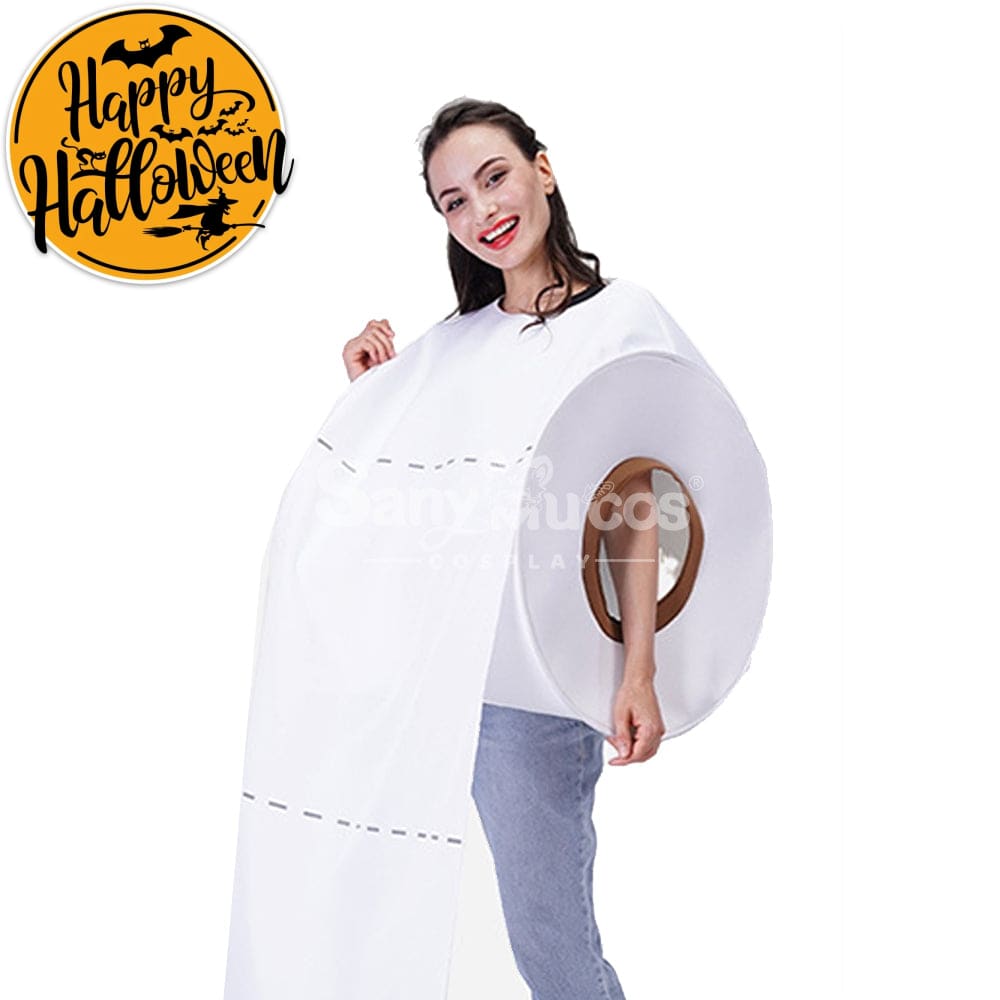 【In Stock】Carnival Cosplay Couple New Spoof Toilet Paper Roll Top Printed Stage Performance