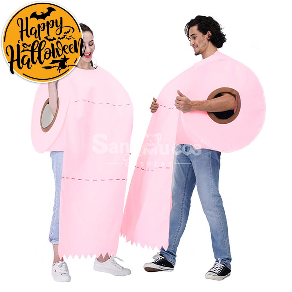 【In Stock】Carnival Cosplay Couple New Spoof Toilet Paper Roll Top Printed Stage Performance