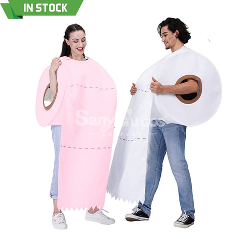 【In Stock】Carnival Cosplay Couple New Spoof Toilet Paper Roll Top Printed Stage Performance