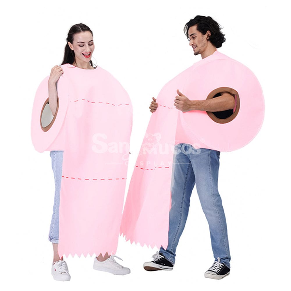 【In Stock】Carnival Cosplay Couple New Spoof Toilet Paper Roll Top Printed Stage Performance