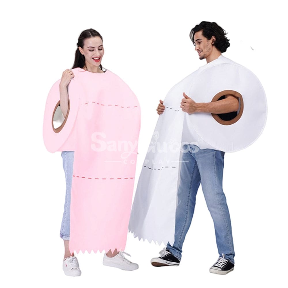 【In Stock】Carnival Cosplay Couple New Spoof Toilet Paper Roll Top Printed Stage Performance