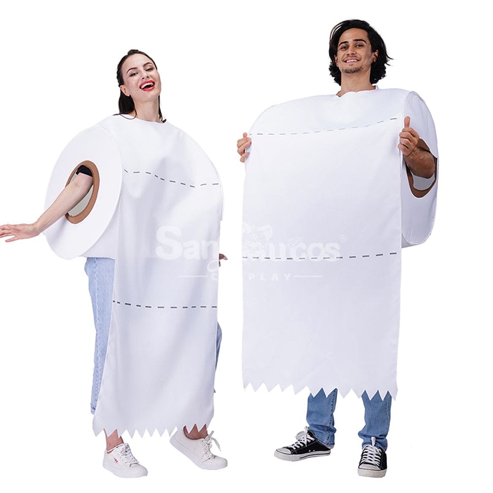 【In Stock】Carnival Cosplay Couple New Spoof Toilet Paper Roll Top Printed Stage Performance