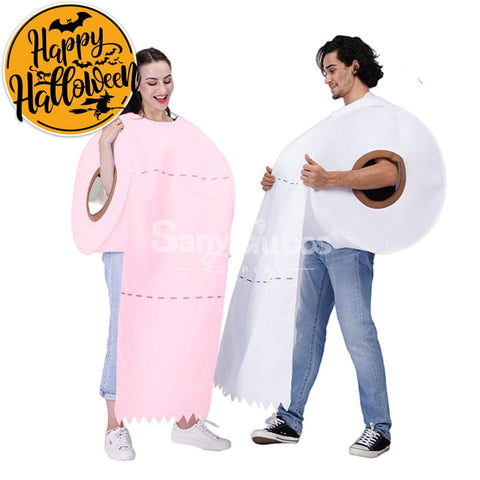 【In Stock】Carnival Cosplay Couple New Spoof Toilet Paper Roll Top Printed Stage Performance