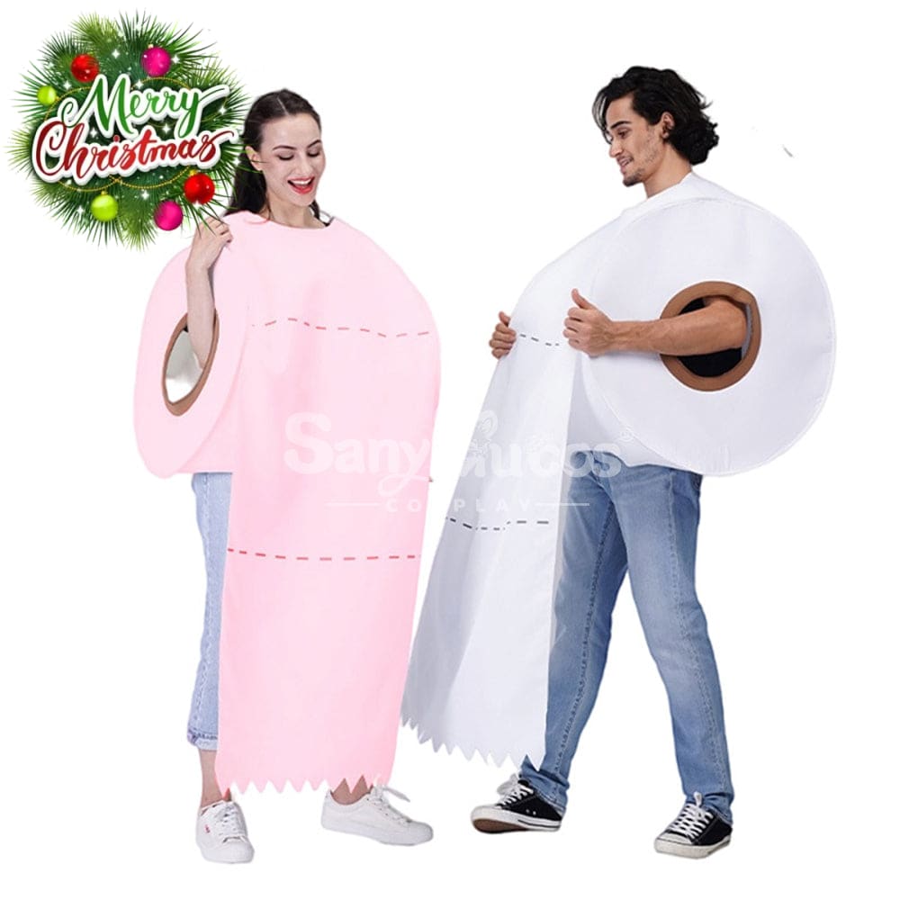 【In Stock】Carnival Cosplay Couple New Spoof Toilet Paper Roll Top Printed Stage Performance