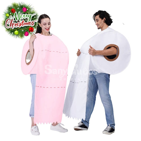 【In Stock】Carnival Cosplay Couple New Spoof Toilet Paper Roll Top Printed Stage Performance