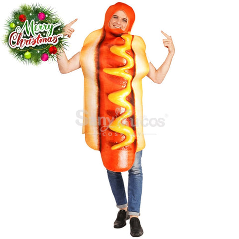 【In Stock】Carnival Cosplay Funny Adult Hot Dog Onesie Stage Performance Party Costume Costumes