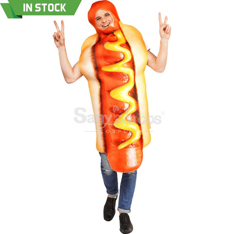 【In Stock】Carnival Cosplay Funny Adult Hot Dog Onesie Stage Performance Party Costume Costumes