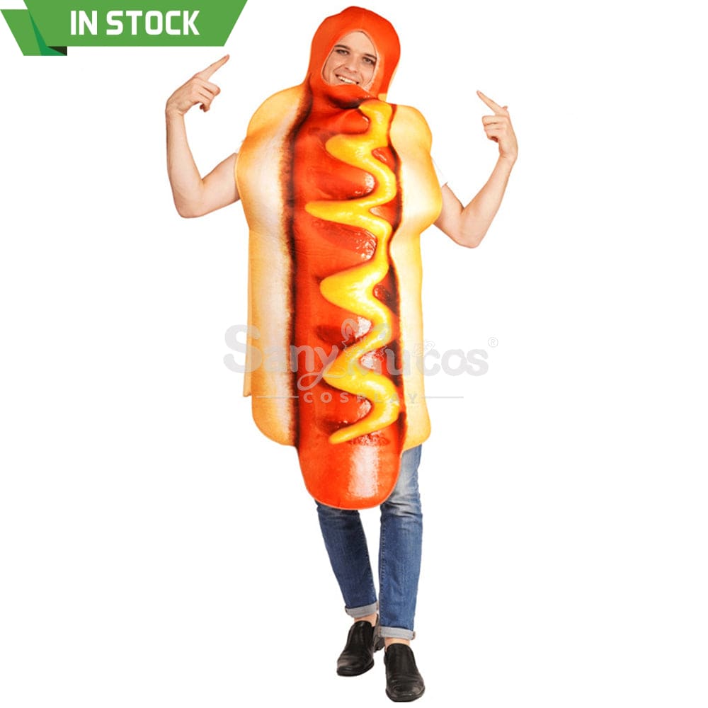 【In Stock】Carnival Cosplay Funny Adult Hot Dog Onesie Stage Performance Party Costume Costumes