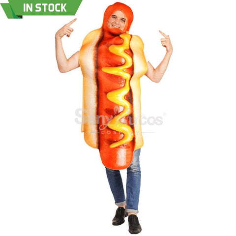 【In Stock】Carnival Cosplay Funny Adult Hot Dog Onesie Stage Performance Party Costume Costumes