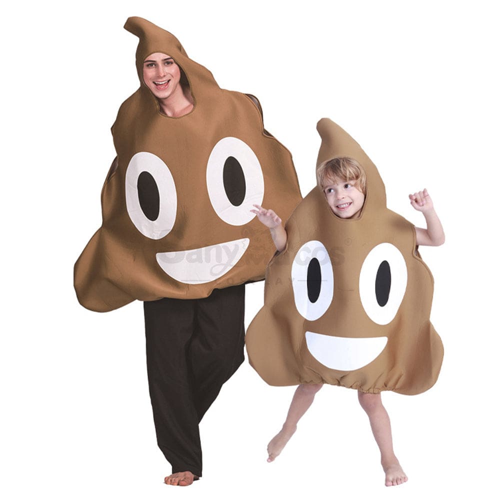 【In Stock】Carnival Cosplay Parent-Child Sponge Emoji-Pile Of Poo Jumpsuit Stage Performance