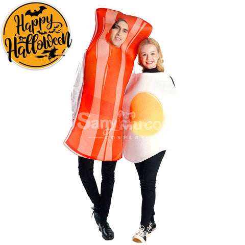 【In Stock】Carnival Cosplay Poached Egg Bacon Adult Men And Women Couples Funny Food Stage