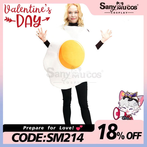 【In Stock】Carnival Cosplay Poached Egg Bacon Adult Men And Women Couples Funny Food Stage