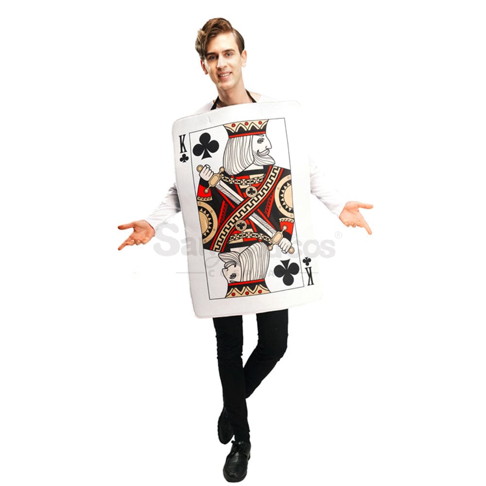 【In Stock】Carnival Cosplay Poker Couple Queen Of Hearts King Clubs Funny Stage Performance