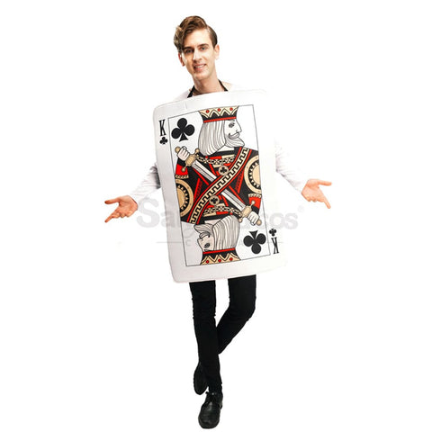 【In Stock】Carnival Cosplay Poker Couple Queen Of Hearts King Clubs Funny Stage Performance