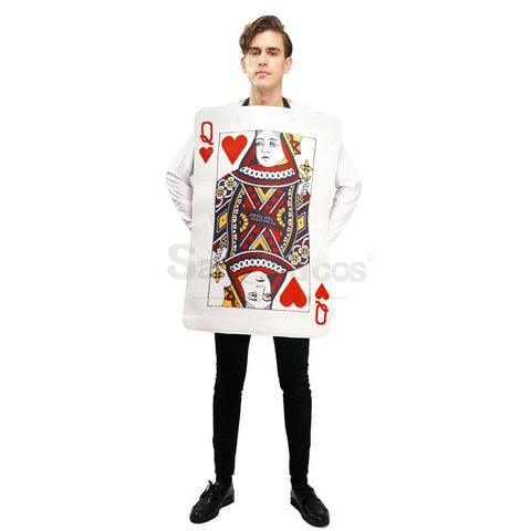 【In Stock】Carnival Cosplay Poker Couple Queen Of Hearts King Clubs Funny Stage Performance