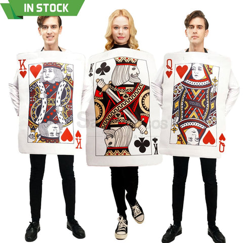 【In Stock】Carnival Cosplay Poker Couple Queen Of Hearts King Clubs Funny Stage Performance
