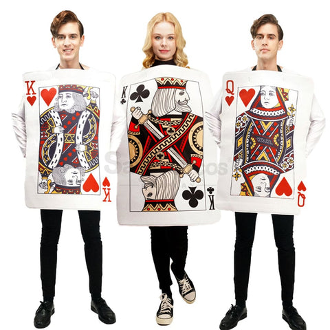 【In Stock】Carnival Cosplay Poker Couple Queen Of Hearts King Clubs Funny Stage Performance