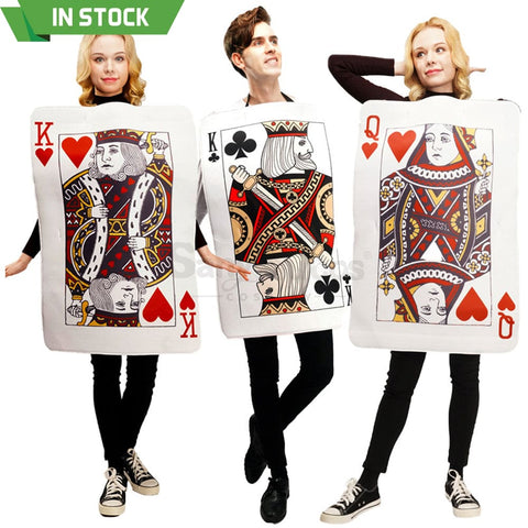 【In Stock】Carnival Cosplay Poker Couple Queen Of Hearts King Clubs Funny Stage Performance