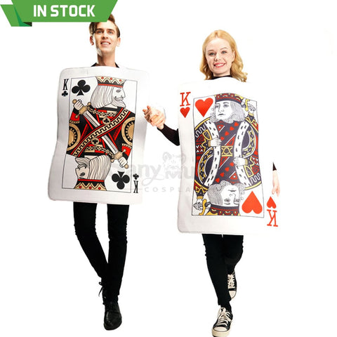 【In Stock】Carnival Cosplay Poker Couple Queen Of Hearts King Clubs Funny Stage Performance