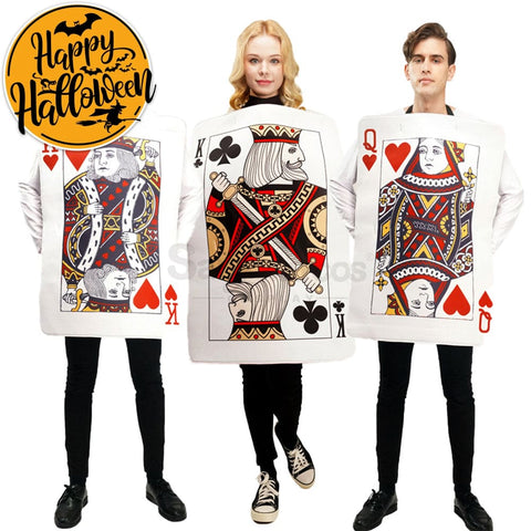 【In Stock】Carnival Cosplay Poker Couple Queen Of Hearts King Clubs Funny Stage Performance