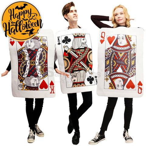 【In Stock】Carnival Cosplay Poker Couple Queen Of Hearts King Clubs Funny Stage Performance