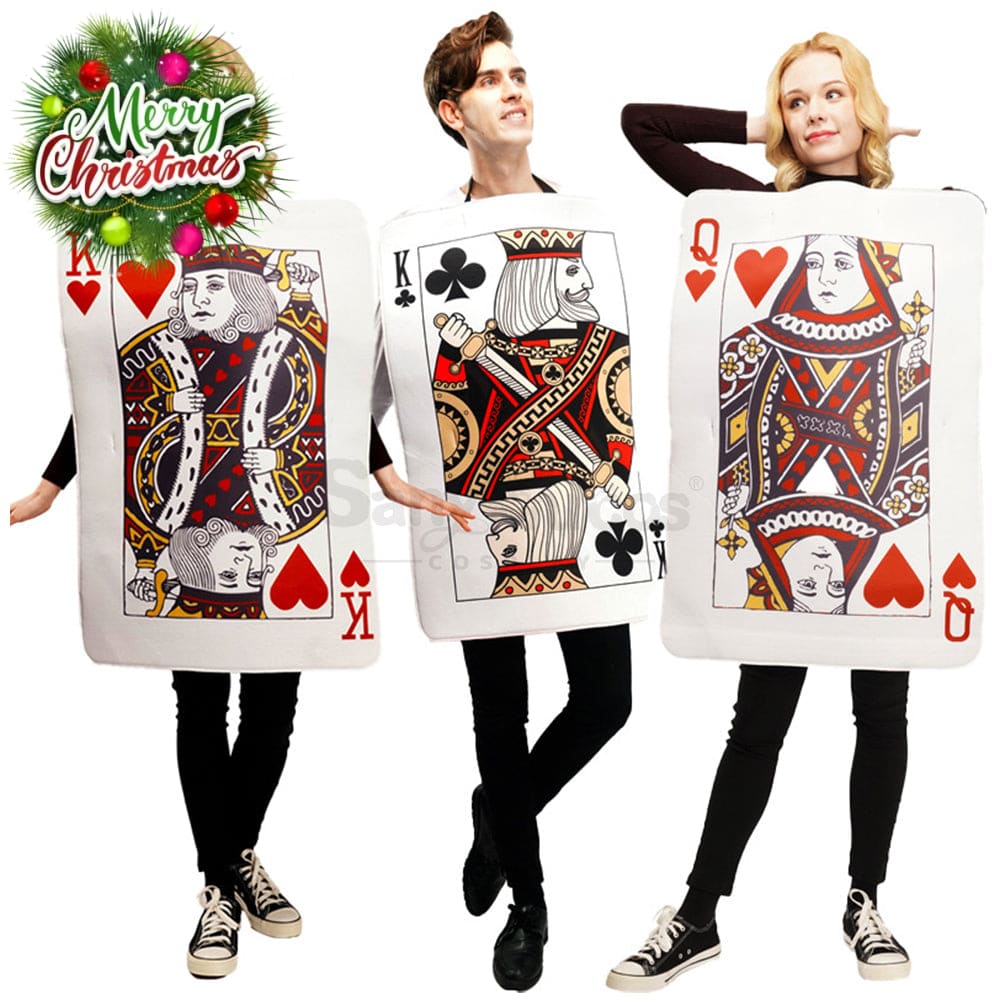 【In Stock】Carnival Cosplay Poker Couple Queen Of Hearts King Clubs Funny Stage Performance
