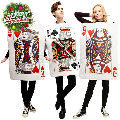 【In Stock】Carnival Cosplay Poker Couple Queen Of Hearts King Clubs Funny Stage Performance