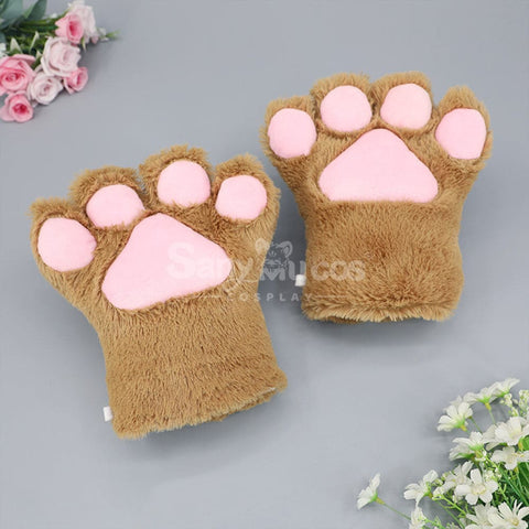 【In Stock】Cat Paw Gloves Cosplay Props Dark Tan Prop