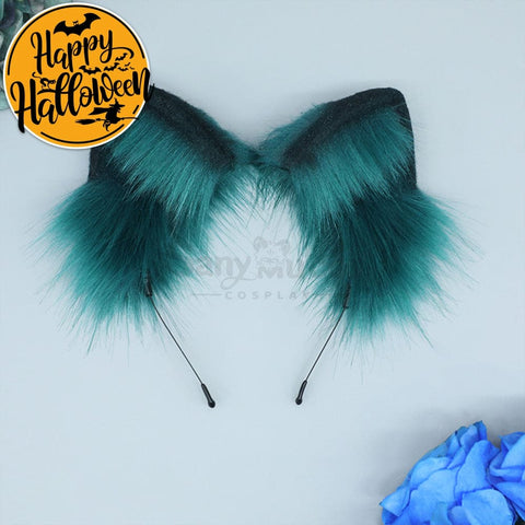 【In Stock】Cheshire Cat Ears & Tail Cosplay Props Dark Green Prop