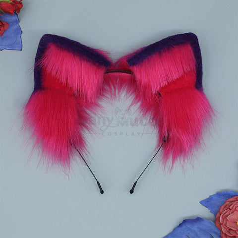 【In Stock】Cheshire Cat Ears & Tail Cosplay Props Rose Red Prop