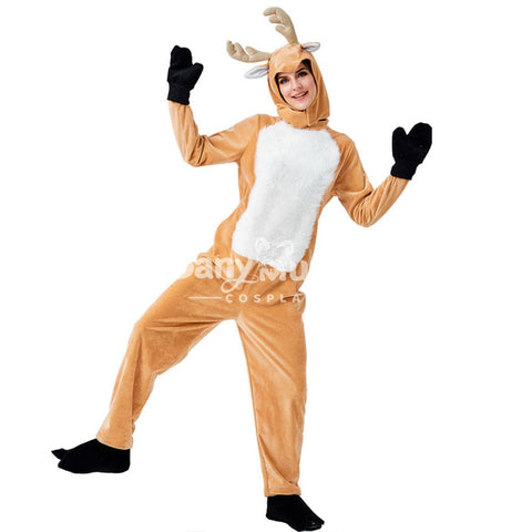 【In Stock】Christmas Cosplay Adult Size Christmas Reindeer Pajamas Costume First Edition Costumes