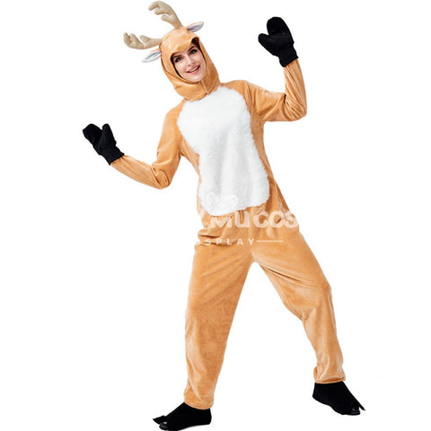 【In Stock】Christmas Cosplay Adult Size Christmas Reindeer Pajamas Costume First Edition Costumes