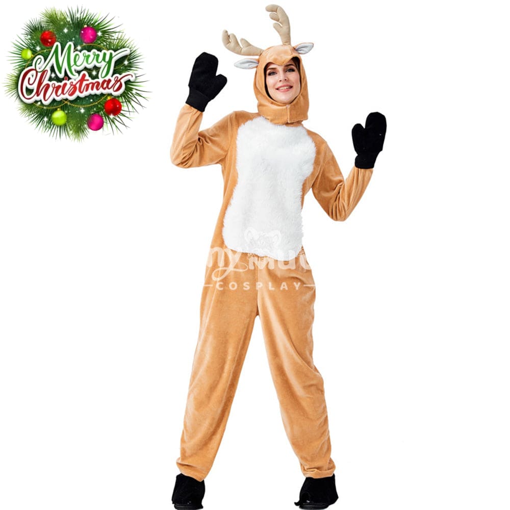 【In Stock】Christmas Cosplay Adult Size Christmas Reindeer Pajamas Costume First Edition Costumes