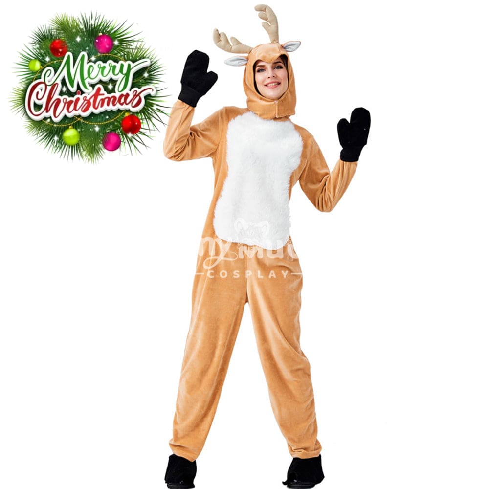 【In Stock】Christmas Cosplay Adult Size Christmas Reindeer Pajamas Costume First Edition Costumes